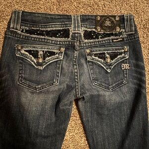 Miss Me Blue Jeans with Distinctive Decorative Design